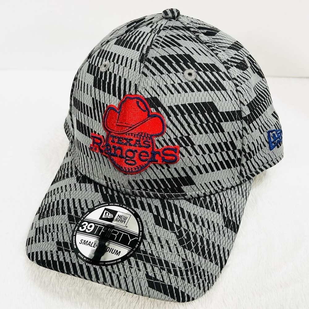 Texas Rangers New Era Clubhouse 39THIRTY Stretch Hat Cap‎ S/M Gray MLB Baseball